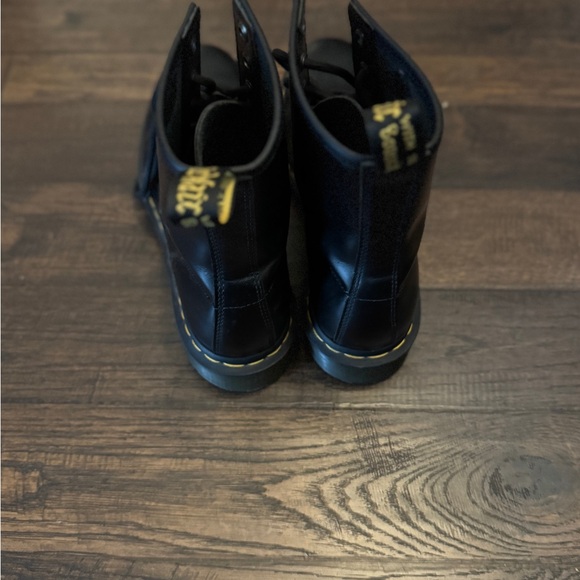 Dr. Martens 1460 Black Boots with Yellow Accents - Picture 3 of 4